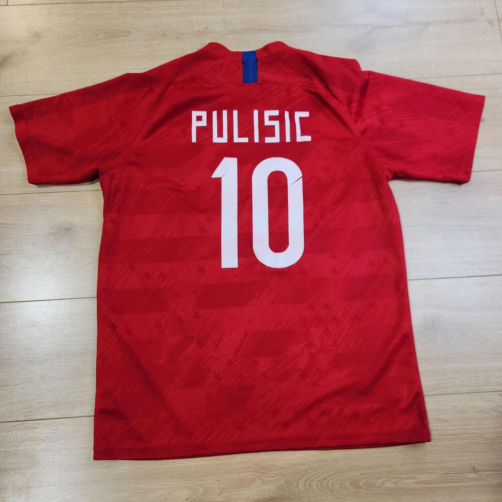 USA Jersey Mens Medium Red Soccer Pulisic 10 National Team Shirt Short Sleeve